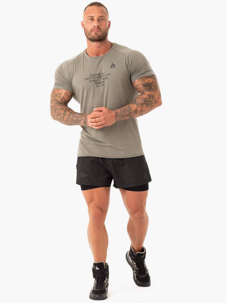 Koszulki Męskie Ryderwear Men T Shirts Duty Zielone | PL2937RW