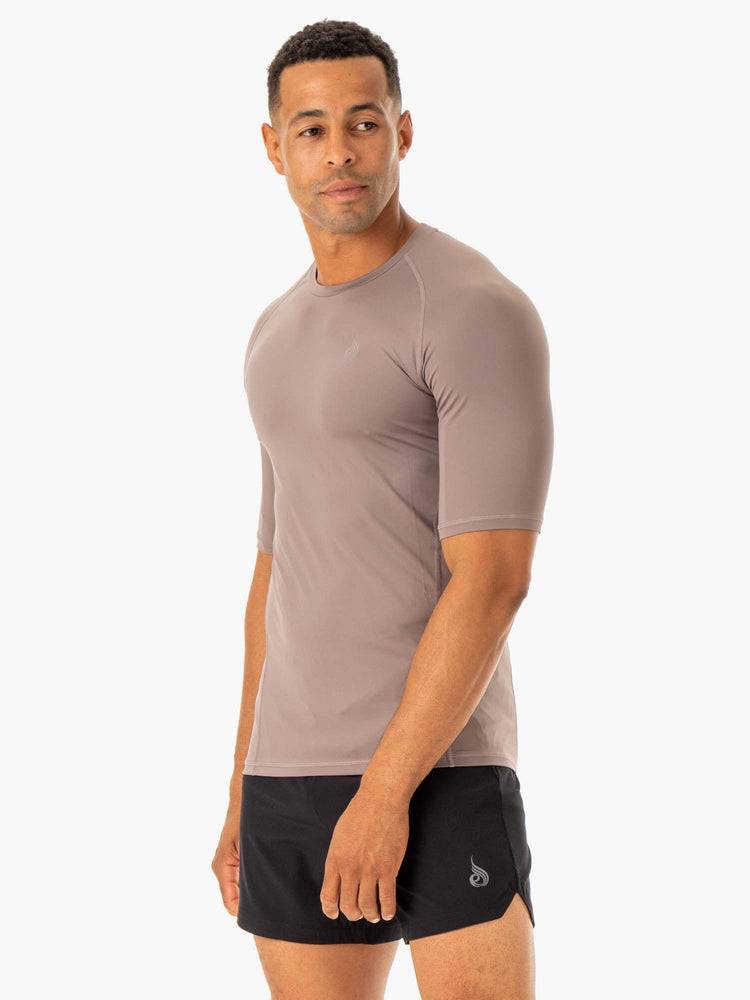 Koszulki Męskie Ryderwear Men T Shirts Division Base Layer Szare Brązowe | PL2938EX