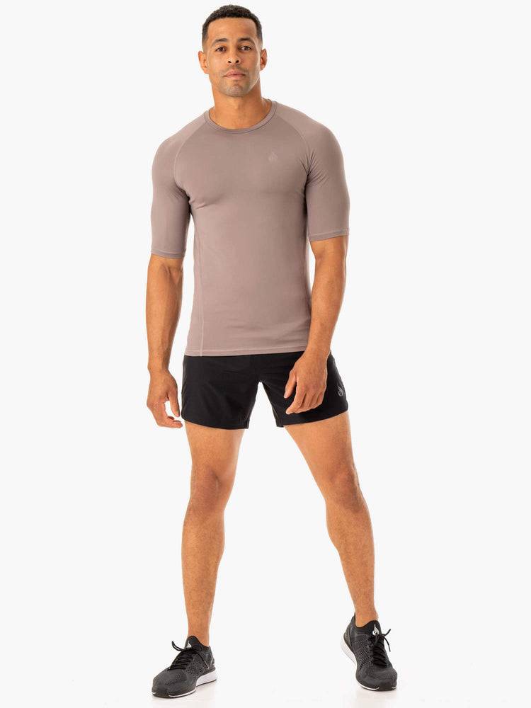 Koszulki Męskie Ryderwear Men T Shirts Division Base Layer Szare Brązowe | PL2938EX