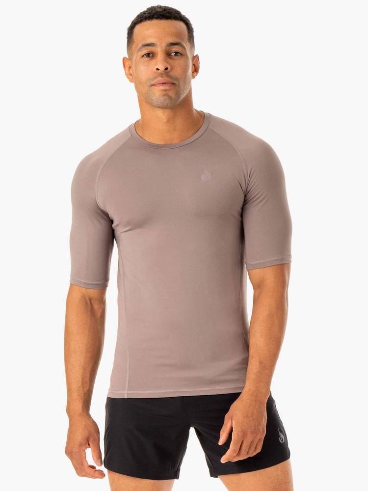 Koszulki Męskie Ryderwear Men T Shirts Division Base Layer Szare Brązowe | PL2938EX