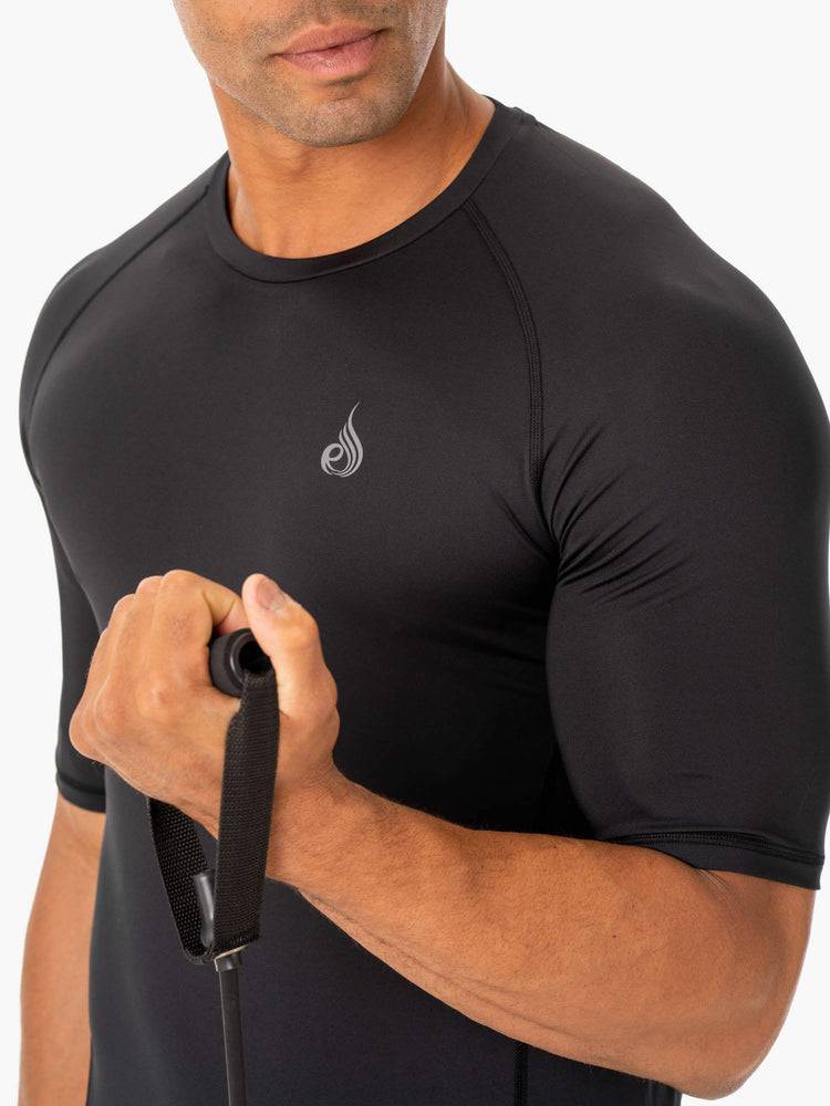 Koszulki Męskie Ryderwear Men T Shirts Division Base Layer Czarne | PL2939WY