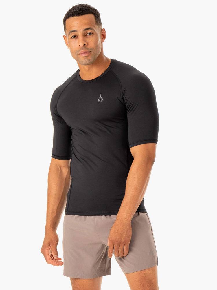 Koszulki Męskie Ryderwear Men T Shirts Division Base Layer Czarne | PL2939WY