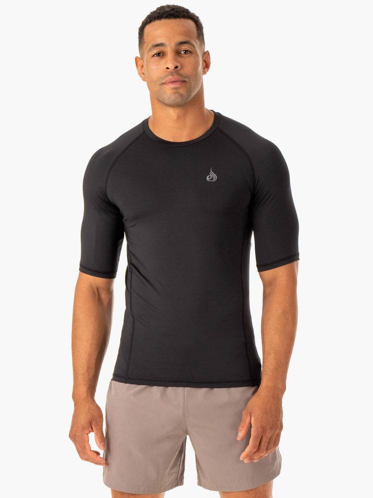 Koszulki Męskie Ryderwear Men T Shirts Division Base Layer Czarne | PL2939WY