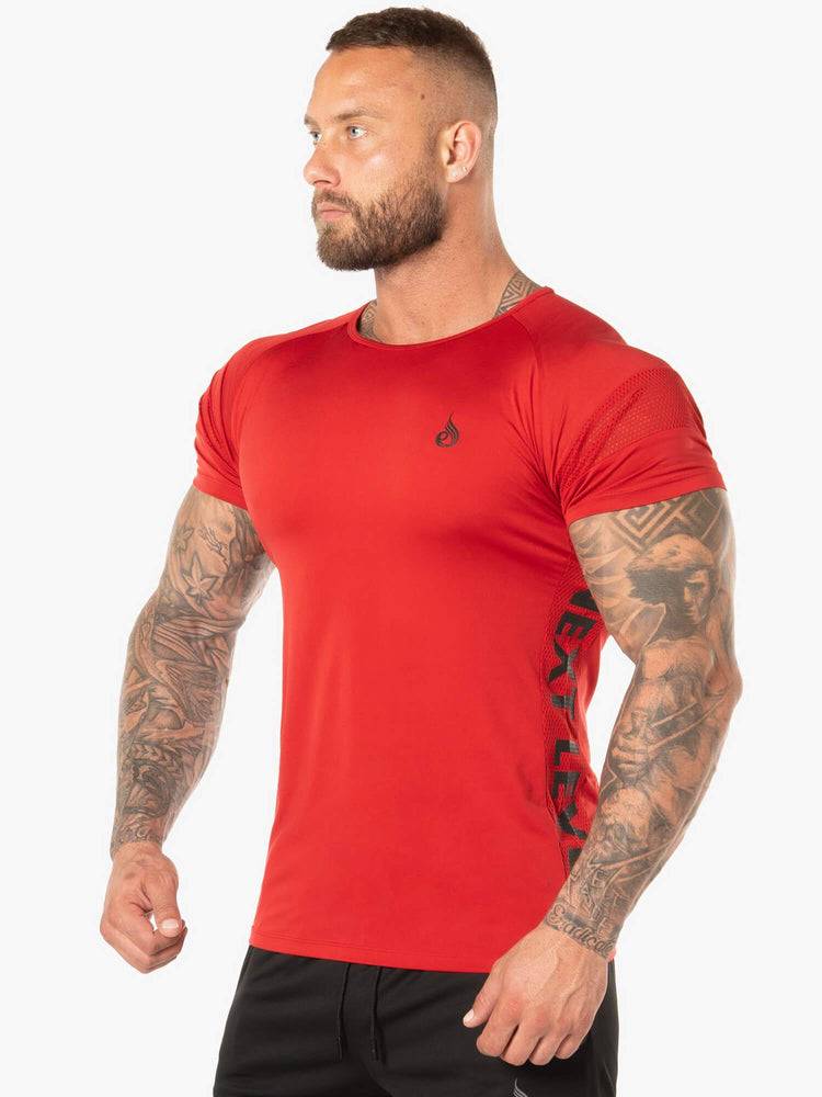 Koszulki Męskie Ryderwear Men T Shirts Evo Czerwone | PL2928DN