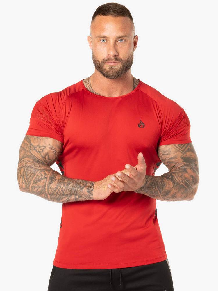 Koszulki Męskie Ryderwear Men T Shirts Evo Czerwone | PL2928DN