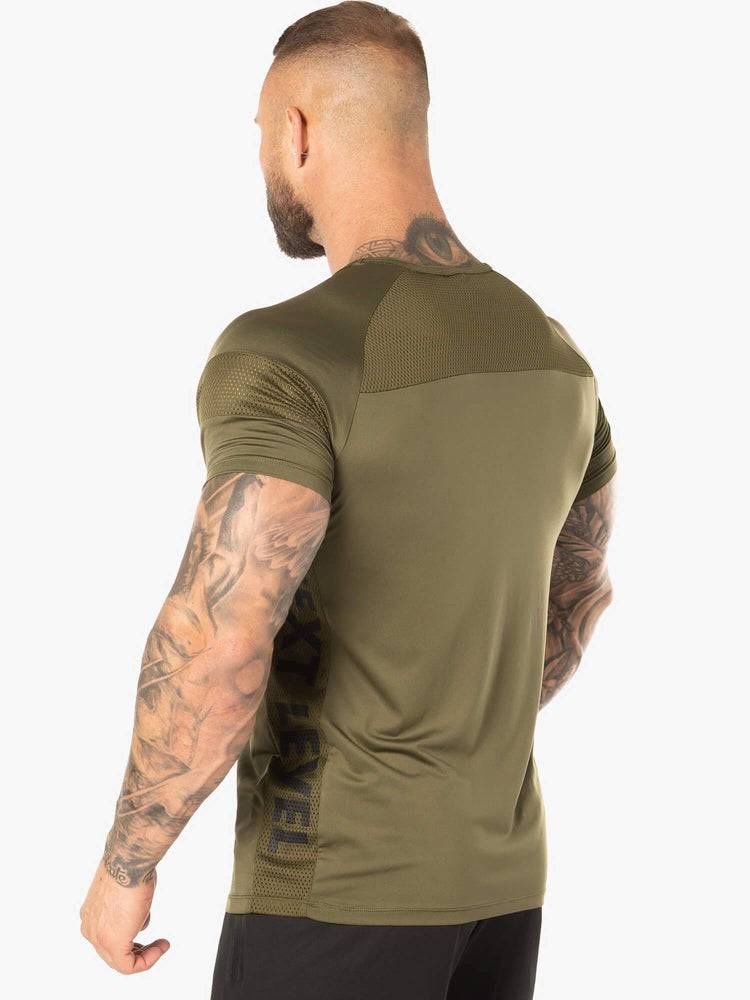 Koszulki Męskie Ryderwear Men T Shirts Evo Khaki | PL2929SO