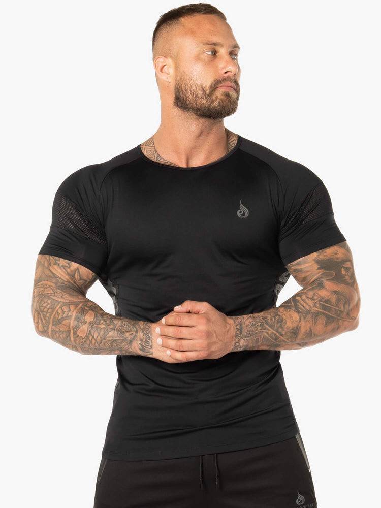 Koszulki Męskie Ryderwear Men T Shirts Evo Czarne | PL2930AP