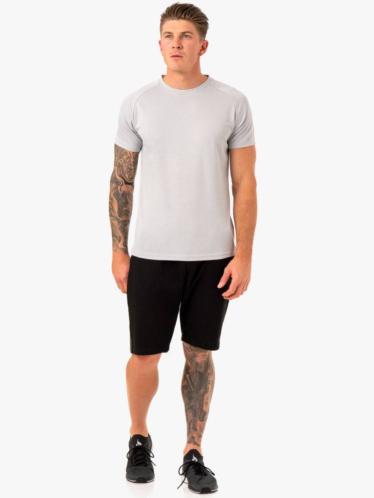 Koszulki Męskie Ryderwear Men T Shirts Enhance Białe Szare | PL2931PQ