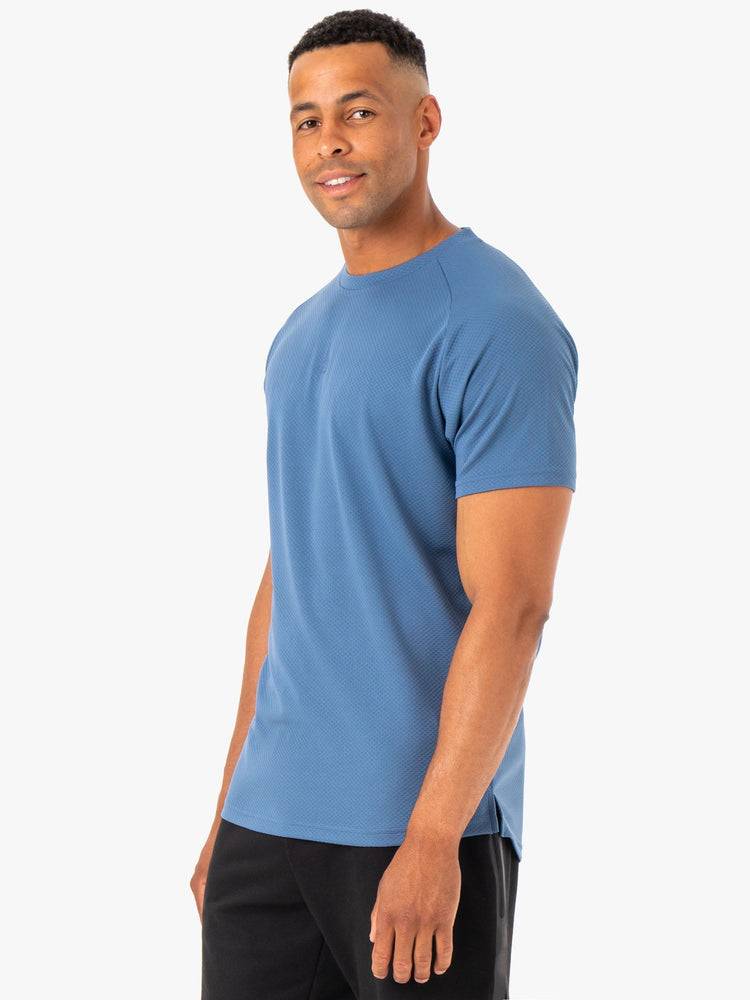 Koszulki Męskie Ryderwear Men T Shirts Enhance Niebieskie | PL2934UT