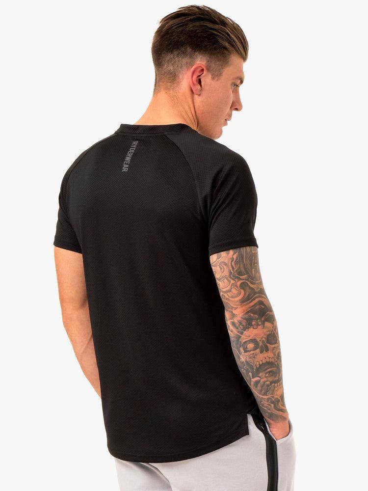 Koszulki Męskie Ryderwear Men T Shirts Enhance Czarne | PL2935YU