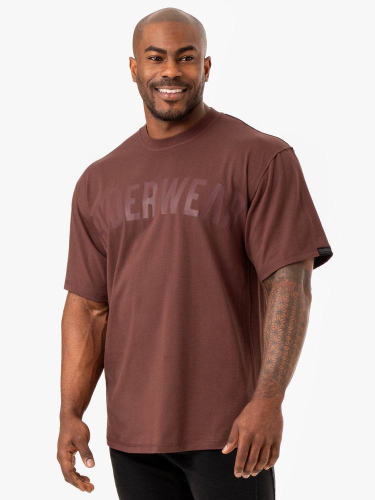 Koszulki Męskie Ryderwear Men T Shirts Force Oversized Ciemny Czerwone | PL2924NB