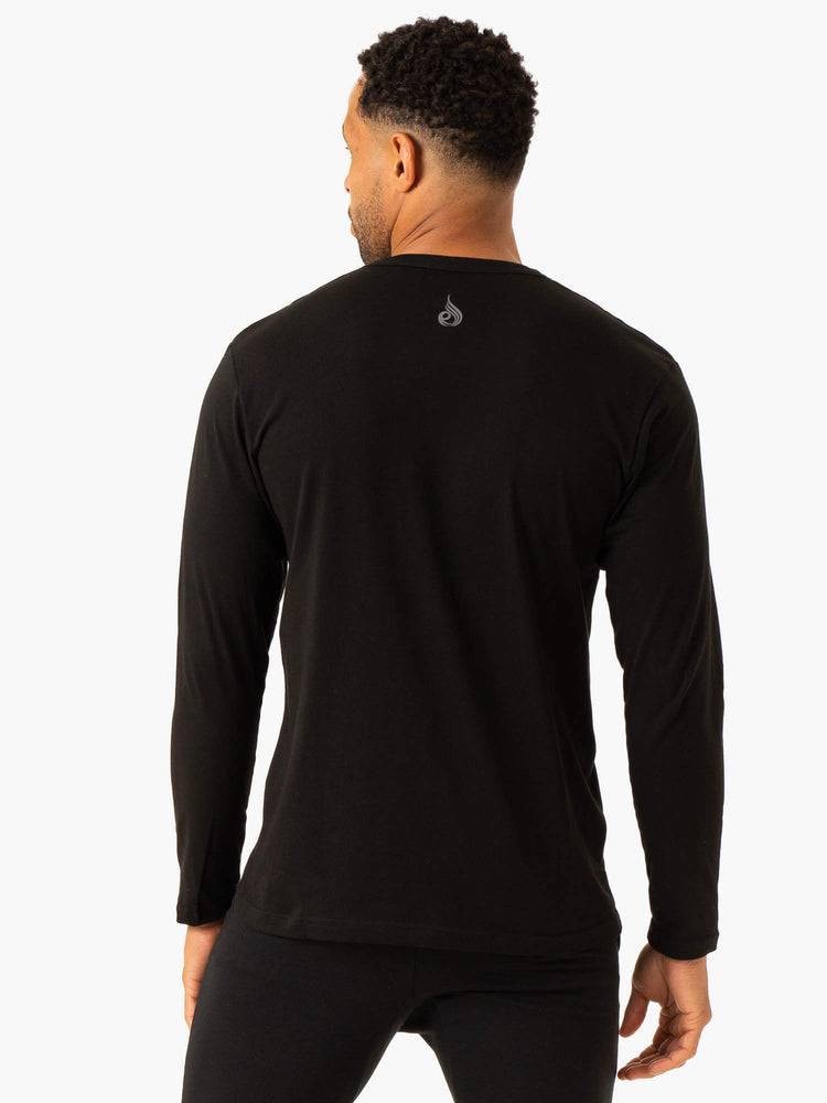 Koszulki Męskie Ryderwear Men T Shirts Grafiką Long Sleeve Czarne | PL2919RW