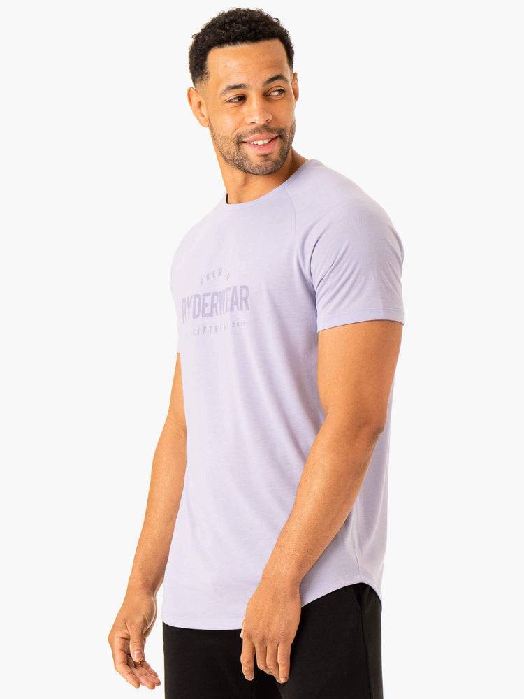 Koszulki Męskie Ryderwear Men T Shirts Heritage Lawenda | PL2906HK