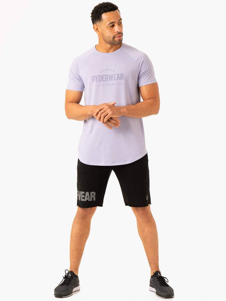 Koszulki Męskie Ryderwear Men T Shirts Heritage Lawenda | PL2906HK