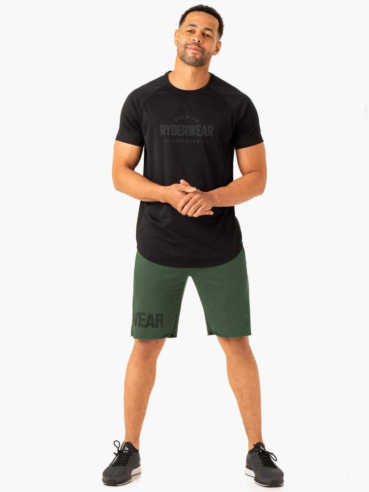 Koszulki Męskie Ryderwear Men T Shirts Heritage Czarne | PL2907HK