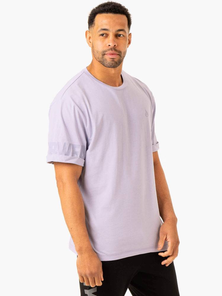 Koszulki Męskie Ryderwear Men T Shirts Heritage Oversized Lawenda | PL2911SO