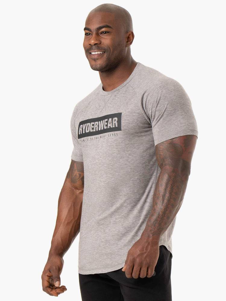 Koszulki Męskie Ryderwear Men T Shirts Iron Szare | PL2901XF