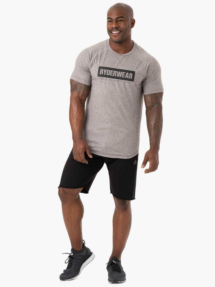 Koszulki Męskie Ryderwear Men T Shirts Iron Szare | PL2901XF