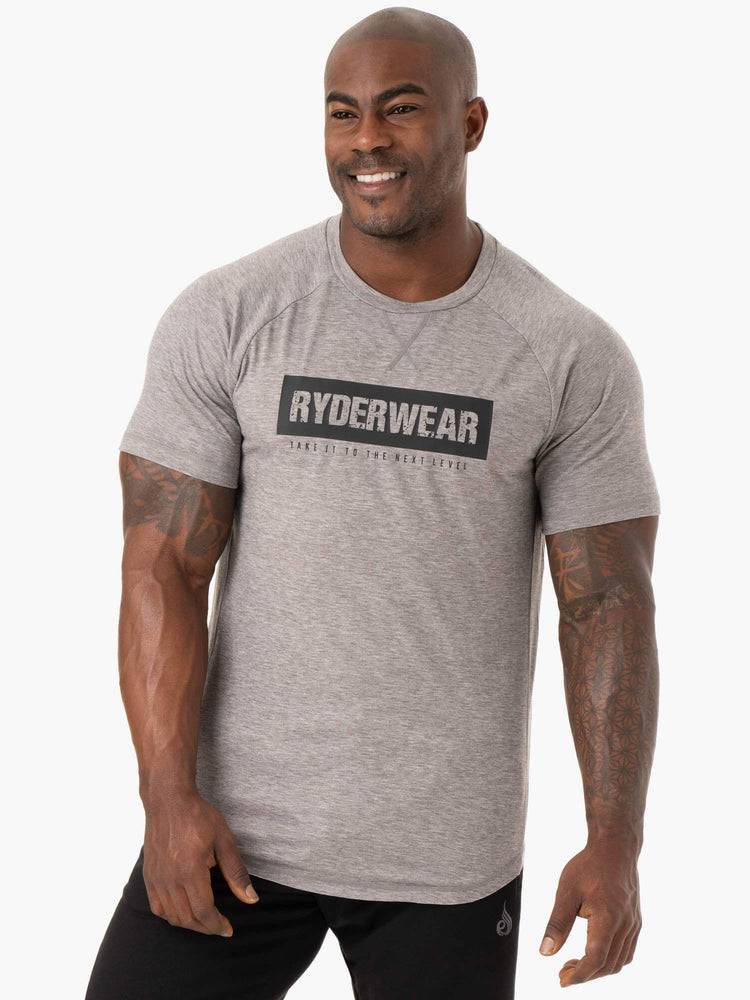 Koszulki Męskie Ryderwear Men T Shirts Iron Szare | PL2901XF