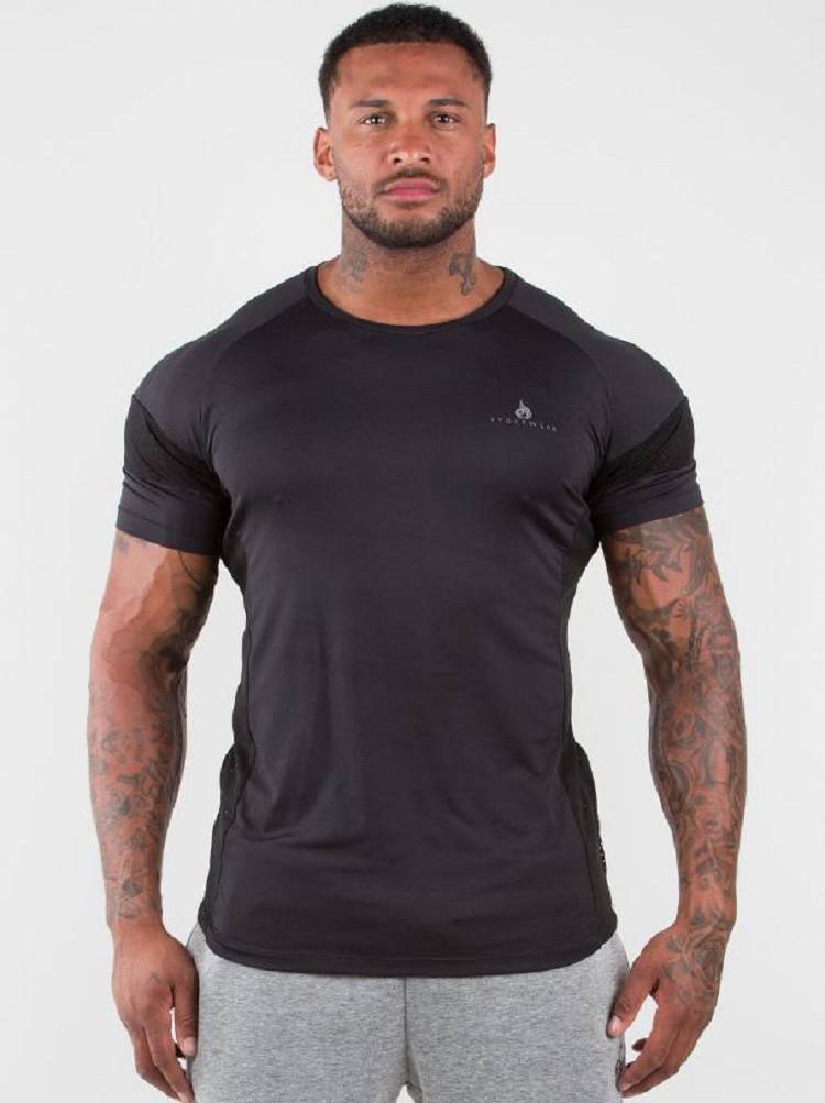 Koszulki Męskie Ryderwear Men T Shirts Iron Czarne | PL2902ZG