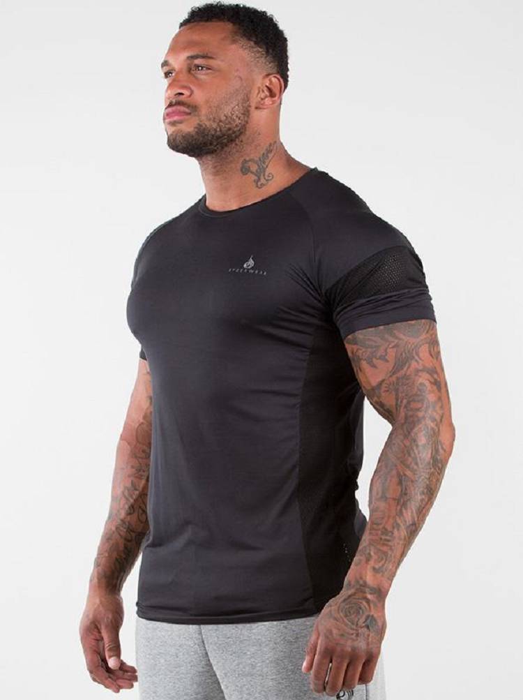 Koszulki Męskie Ryderwear Men T Shirts Iron Czarne | PL2902ZG