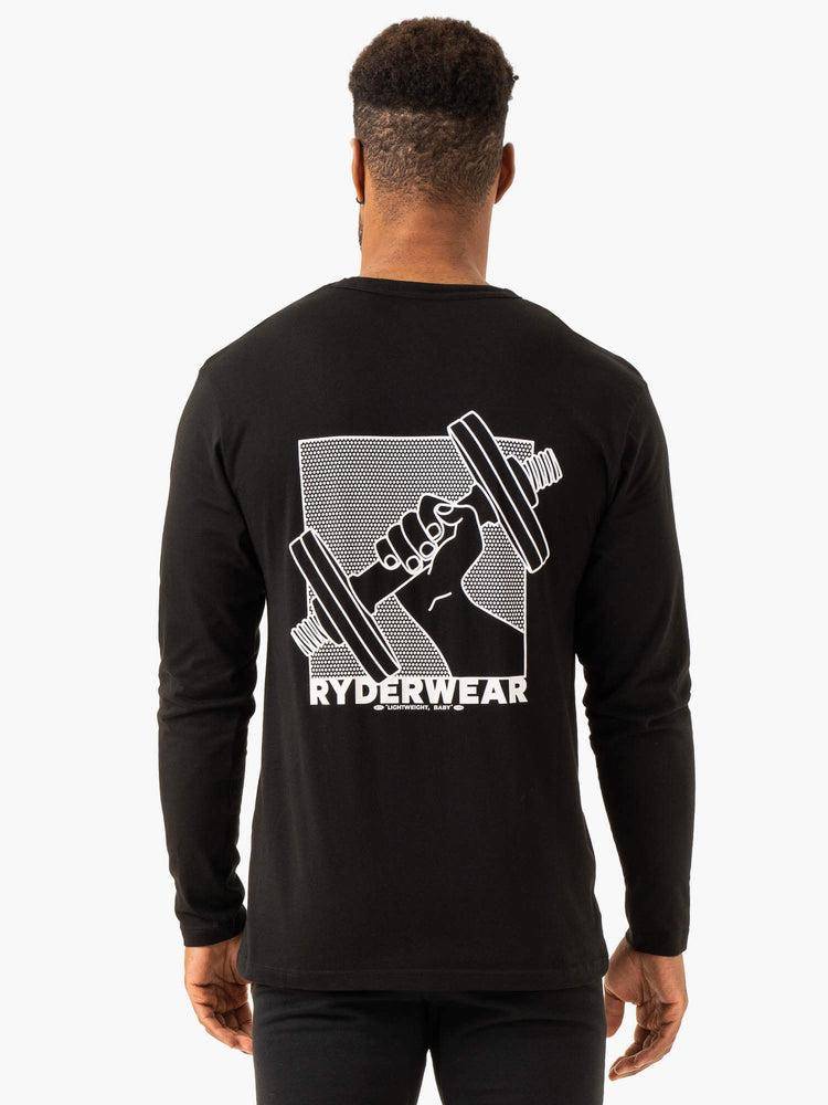 Koszulki Męskie Ryderwear Men T Shirts Lift Long Sleeve Czarne | PL2899VD