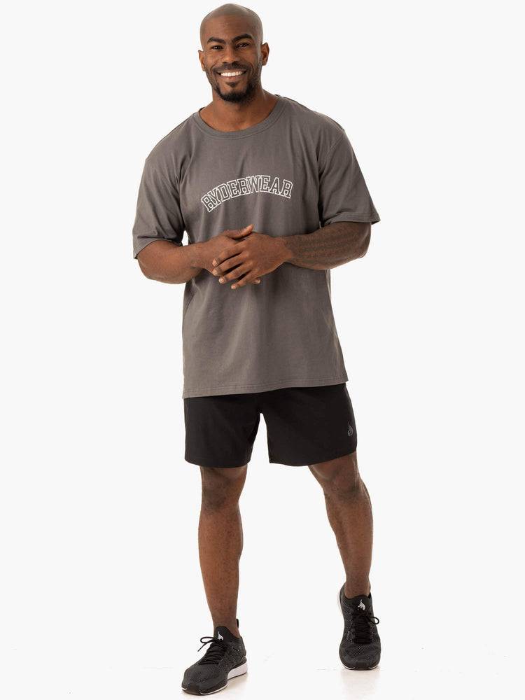 Koszulki Męskie Ryderwear Men T Shirts Oversized Szare | PL2875XF