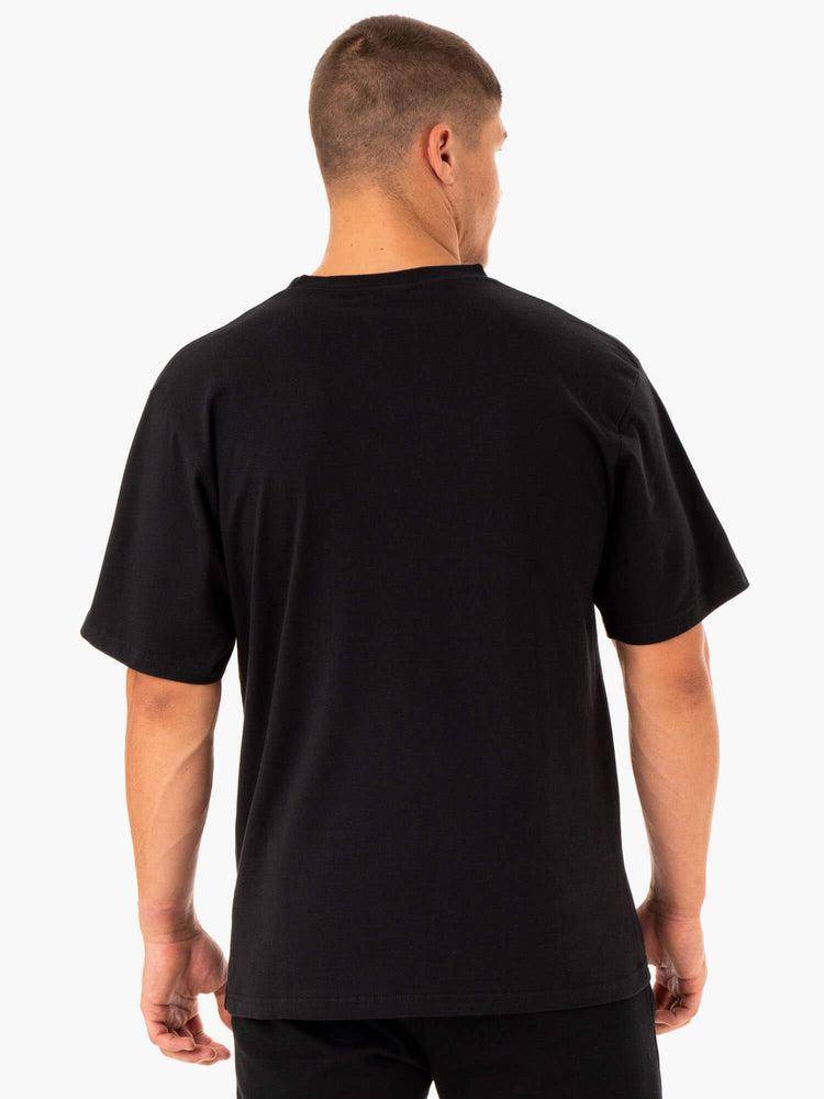 Koszulki Męskie Ryderwear Men T Shirts Oversized Czarne | PL2880HK