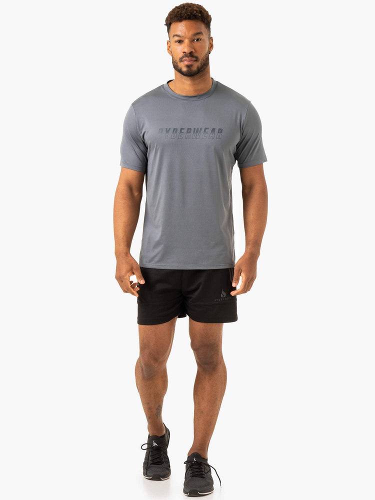 Koszulki Męskie Ryderwear Men T Shirts Overdrive Szare Niebieskie | PL2881GL