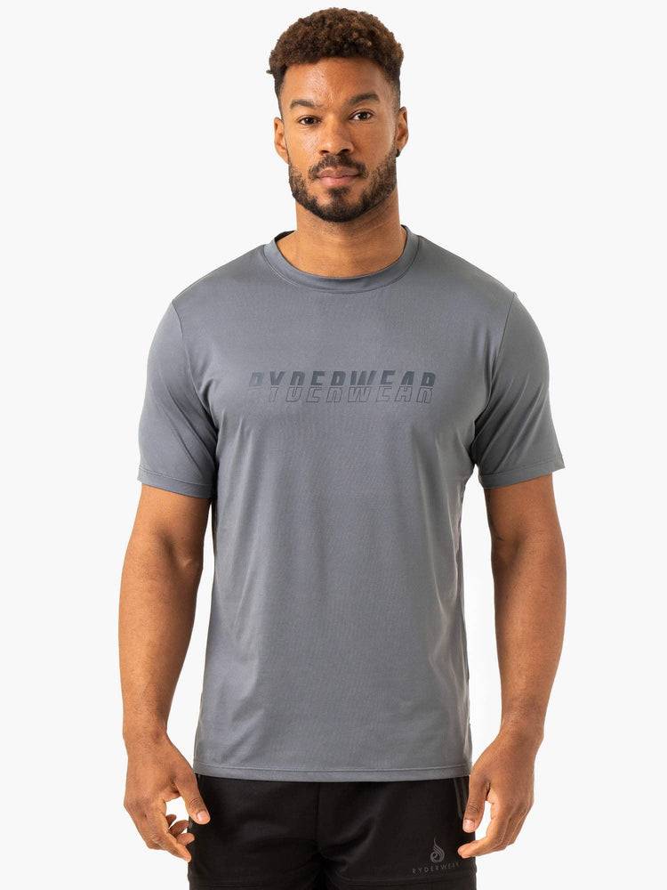 Koszulki Męskie Ryderwear Men T Shirts Overdrive Szare Niebieskie | PL2881GL