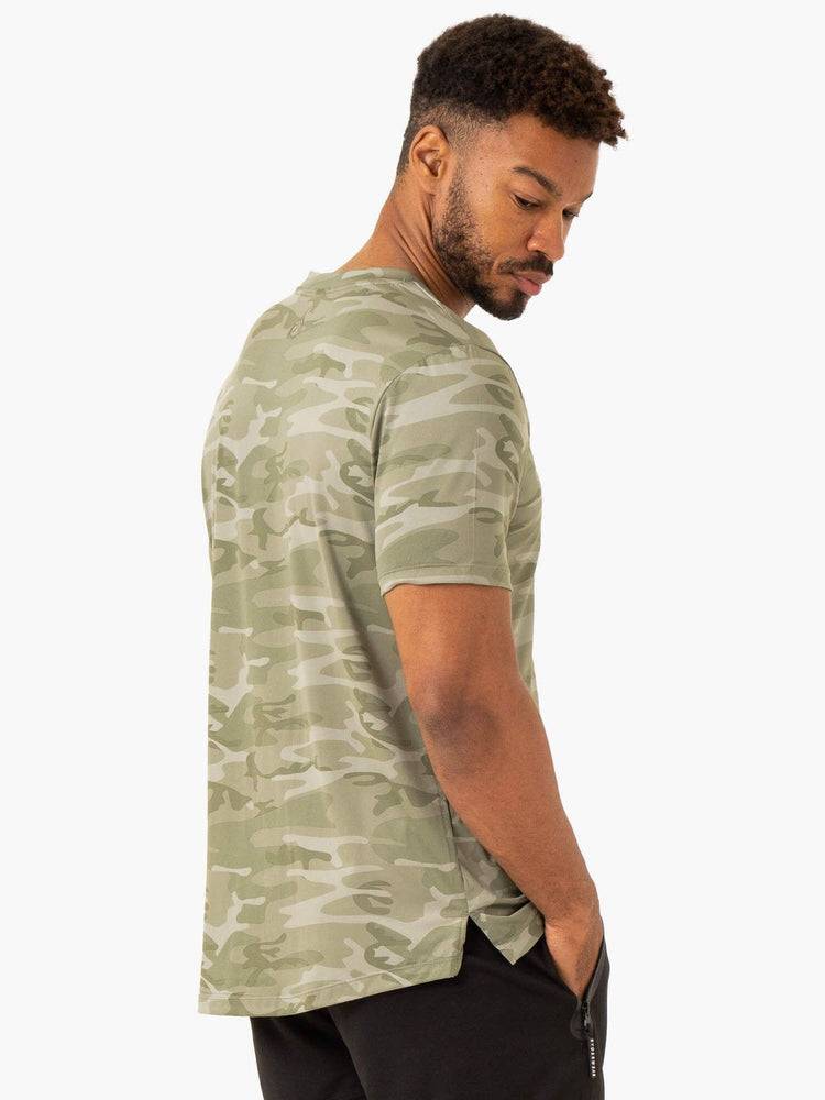 Koszulki Męskie Ryderwear Men T Shirts Overdrive Oliwkowe Zielone Camo | PL2882FM