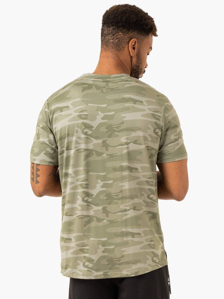 Koszulki Męskie Ryderwear Men T Shirts Overdrive Oliwkowe Zielone Camo | PL2882FM