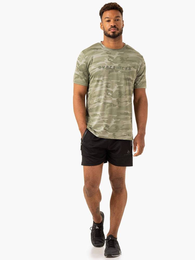 Koszulki Męskie Ryderwear Men T Shirts Overdrive Oliwkowe Zielone Camo | PL2882FM