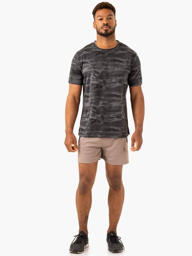 Koszulki Męskie Ryderwear Men T Shirts Overdrive Czarne Camo | PL2883DN