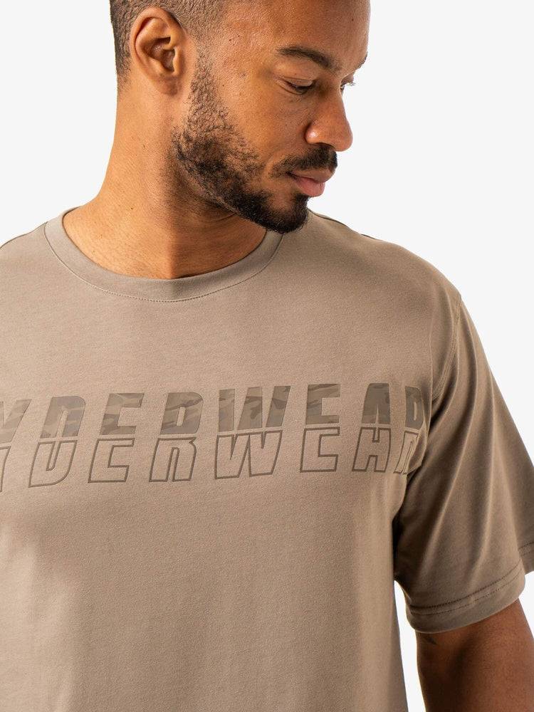 Koszulki Męskie Ryderwear Men T Shirts Overdrive Oversized Głęboka Brązowe | PL2885AP