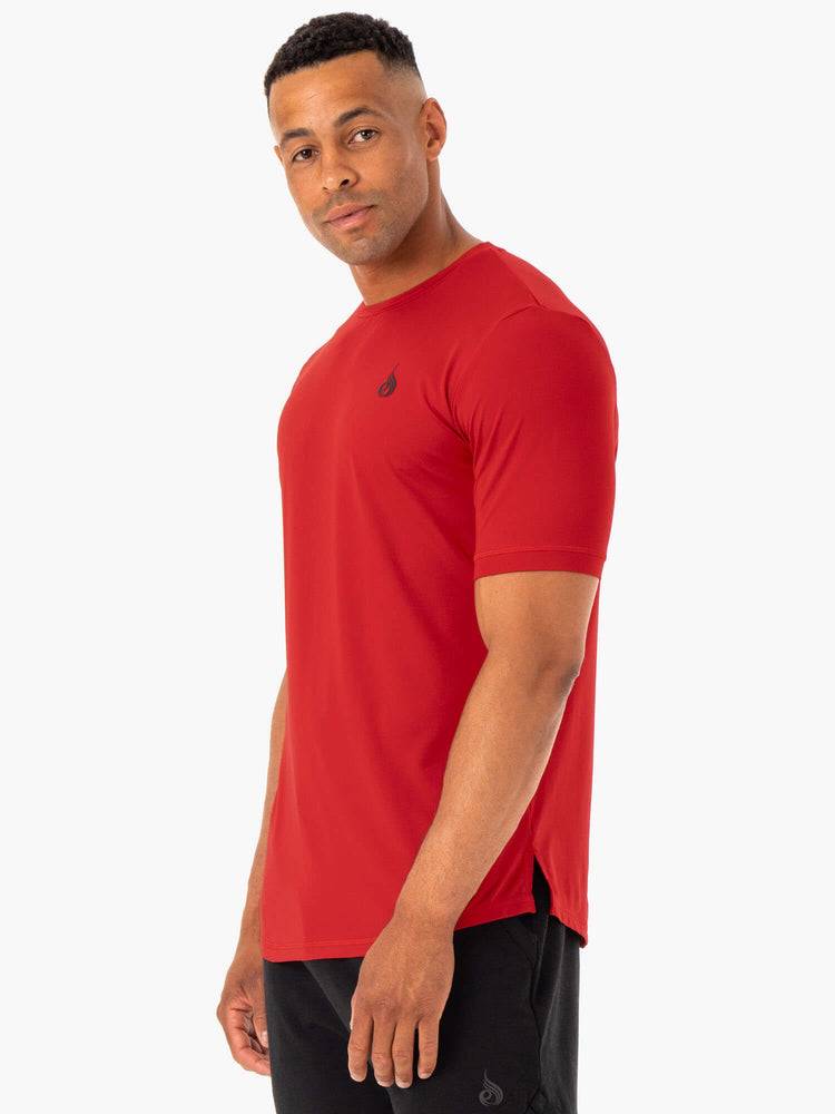 Koszulki Męskie Ryderwear Men T Shirts Optimal Mesh Czerwone | PL2888IS