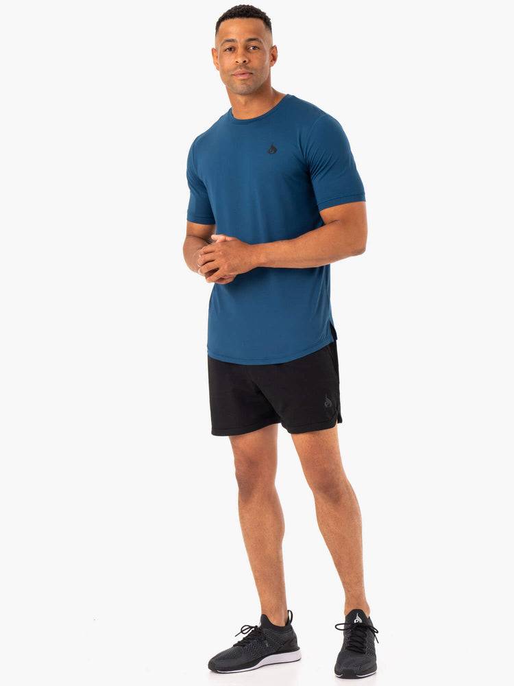 Koszulki Męskie Ryderwear Men T Shirts Optimal Mesh Niebieskie | PL2889UT