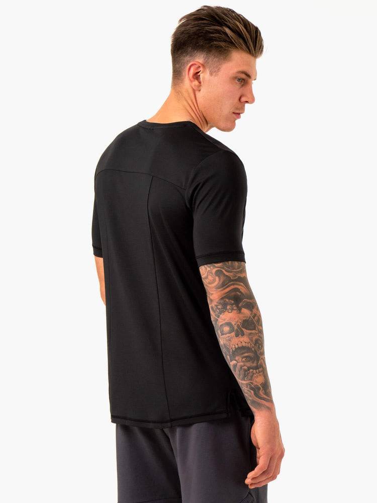 Koszulki Męskie Ryderwear Men T Shirts Optimal Mesh Czarne | PL2890YU