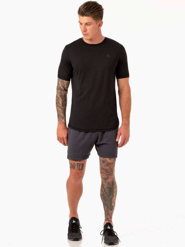 Koszulki Męskie Ryderwear Men T Shirts Optimal Mesh Czarne | PL2890YU