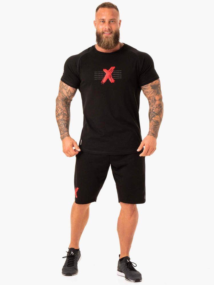 Koszulki Męskie Ryderwear Men T Shirts RWXKG Czarne | PL2860PQ