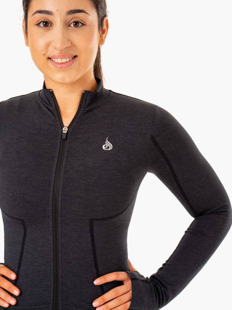 Kurtka Damskie Ryderwear Women Jackets Enhance Seamless Zip Up Czarne | PL2442FM