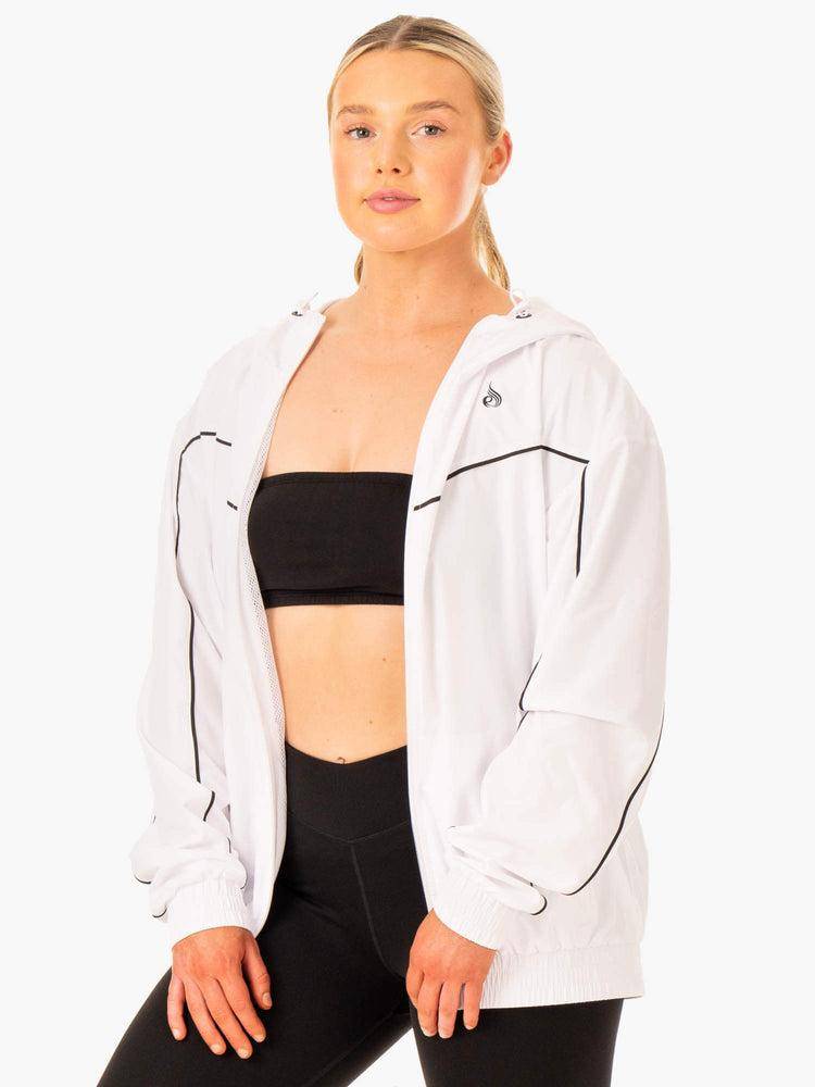 Kurtka Damskie Ryderwear Women Jackets Ultimate Windbreaker Białe | PL2431NB