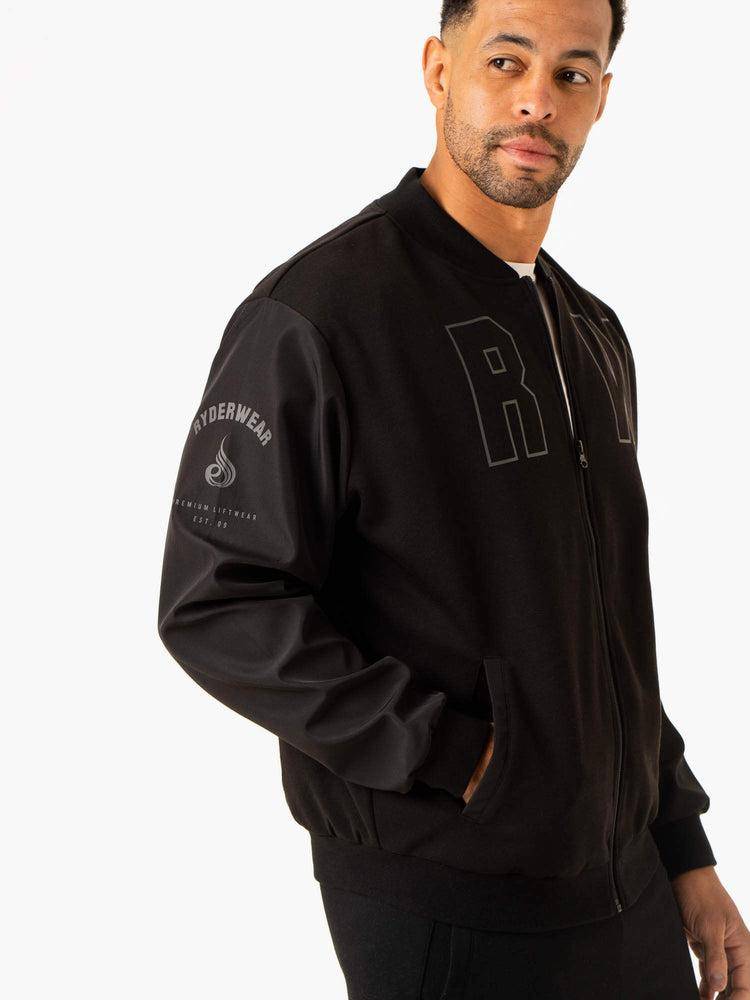 Kurtka Męskie Ryderwear Men Jackets Heritage Bomber Czarne | PL2718PQ