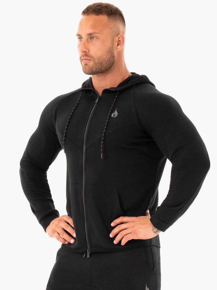 Kurtka Męskie Ryderwear Men Jackets Sportowe Zip Up Hoodie Czarne | PL2727QZ