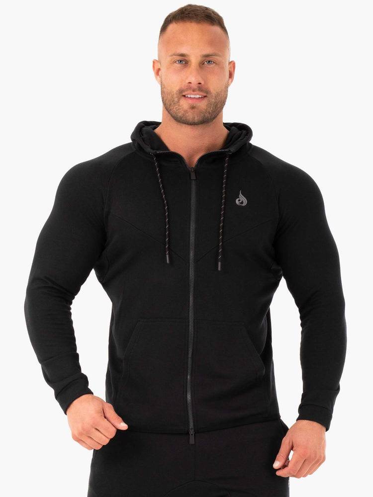 Kurtka Męskie Ryderwear Men Jackets Sportowe Zip Up Hoodie Czarne | PL2727QZ