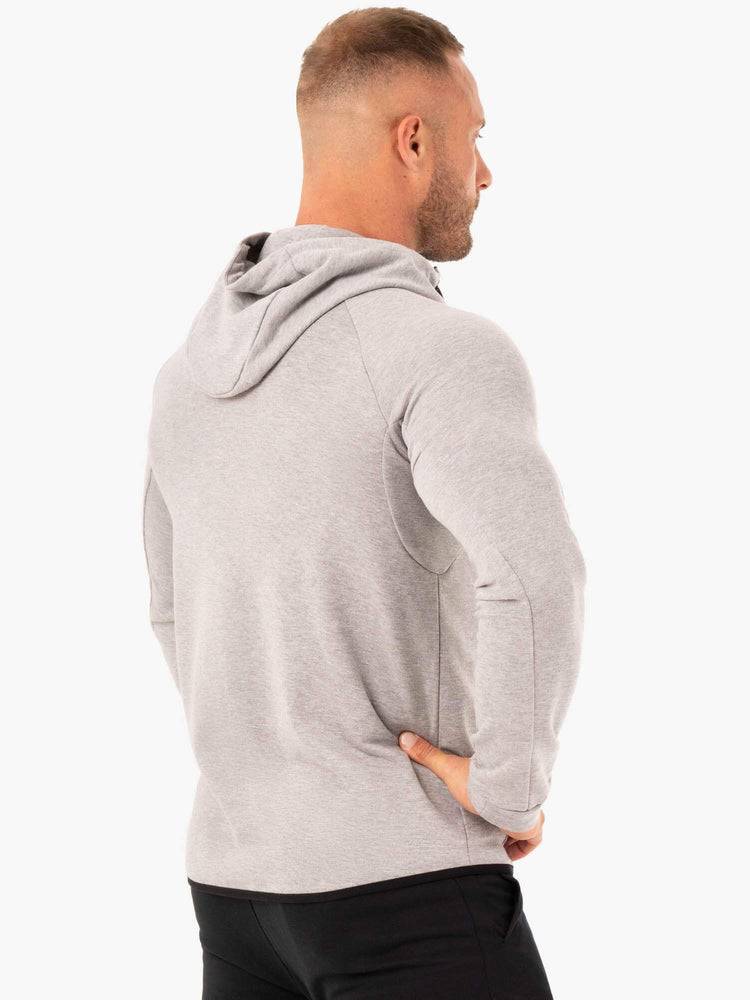 Kurtka Męskie Ryderwear Men Jackets Sportowe Zip Up Hoodie Szare | PL2728MA