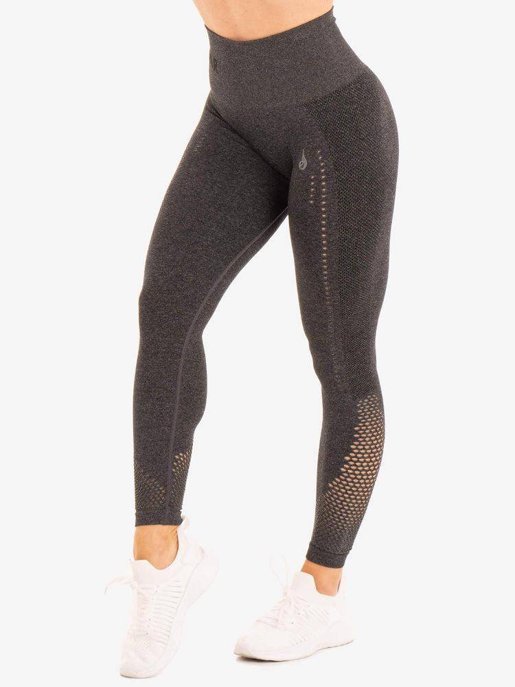 Legginsy Damskie Ryderwear Women Leggings Seamless Staples Szare | PL2222GL