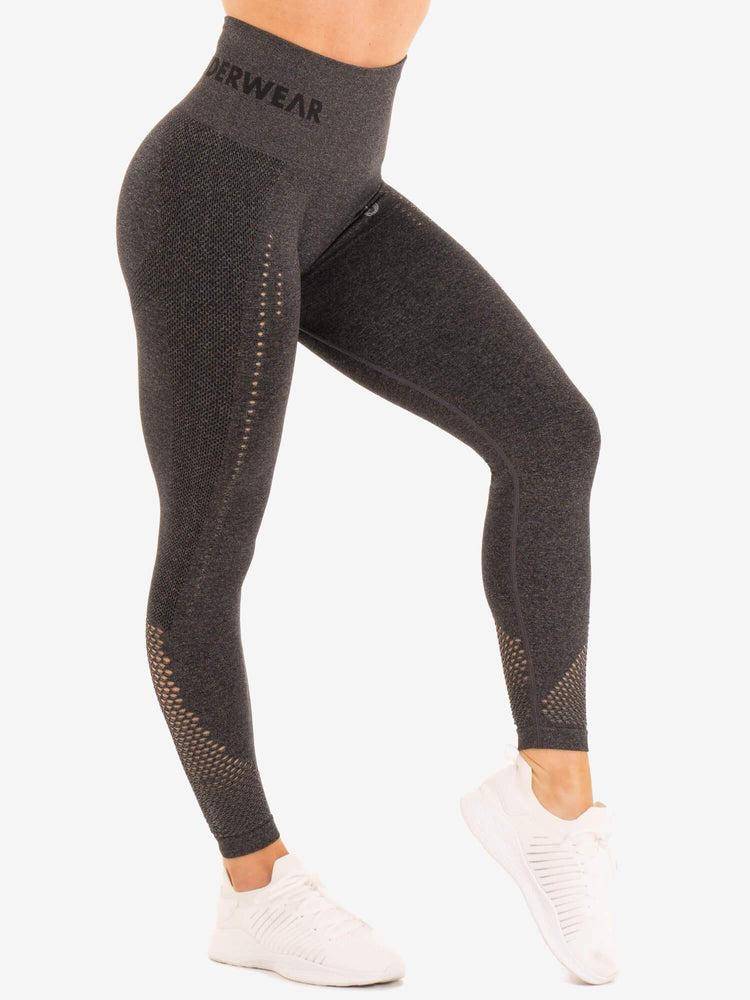 Legginsy Damskie Ryderwear Women Leggings Seamless Staples Szare | PL2222GL