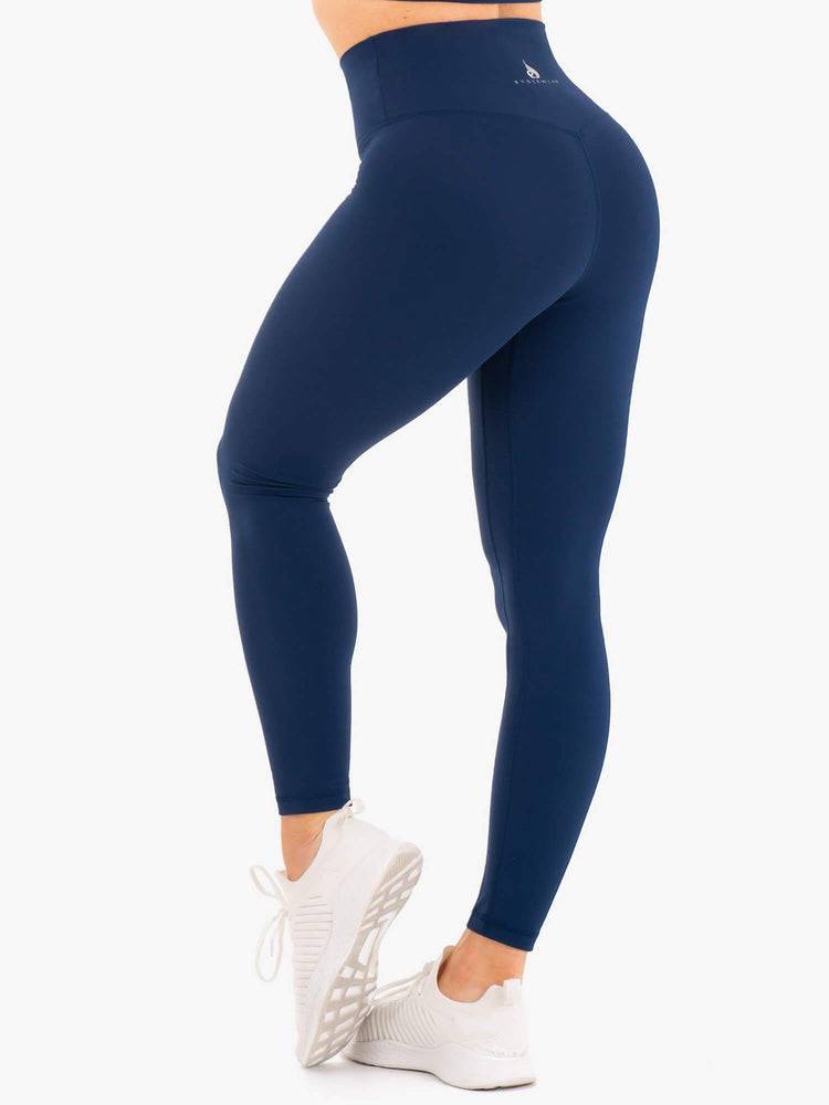 Legginsy Damskie Ryderwear Women Leggings NKD High Waisted Granatowe | PL2224JJ