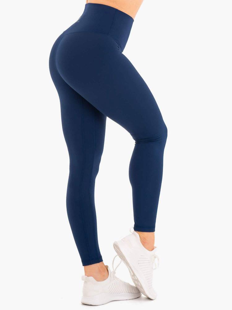 Legginsy Damskie Ryderwear Women Leggings NKD High Waisted Granatowe | PL2224JJ